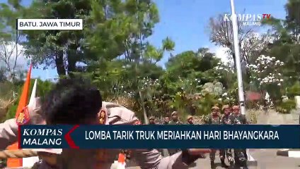 Lomba Tarik Truk Meriahkan Hari Bhayangkara