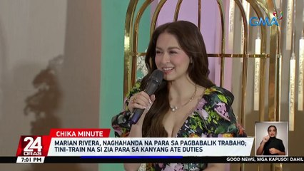 Marian Rivera, naghahanda na para sa pagbabalik trabaho; tini-train na si Zia para sa kanyang ate duties | 24 Oras