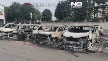 معترضان خشمگین در فرانسه ده‌ها خودرو و اتوبوس را به آتش کشیدند