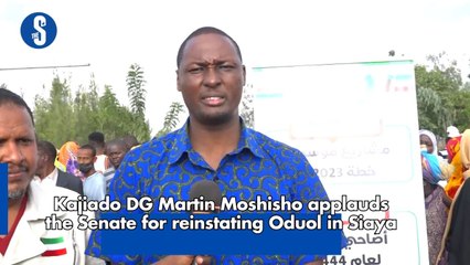 Kajiado DG Martin Moshisho applauds the Senate for reinstating Oduol in Siaya