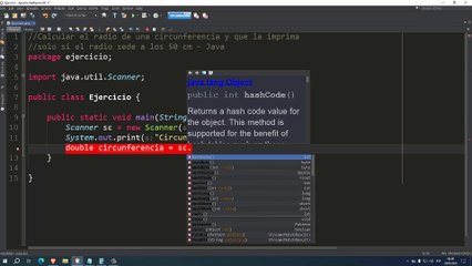 Calcular el radio de una circunferencia y que la imprima solo si el radio sede a los 50 cm en Java