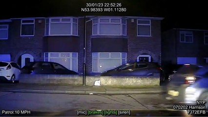 Yorkshire crime: Watch moment man smashed his way out of cul-de-sac with car while repeatedly ramming a police car