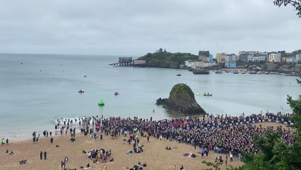 Long Course Weekend swim on Tenby's North Beach
