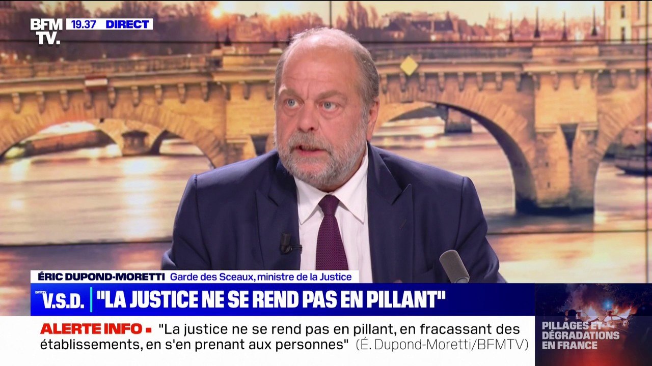 Émeutes: "Il faut siffler la fin de ce que l'on voit, qui n'est hélas pas une récréation", affirme Éric Dupond-Moretti