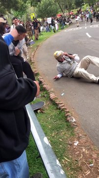 Skater Flies Off Board During Go Skateboarding Day