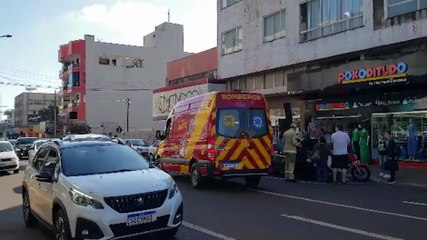 Motociclista fica ferido em acidente de trânsito no Centro