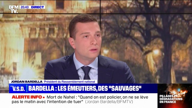 Jordan Bardella: Quand on brûle des écoles et des bibliothèques, on n'est pas une victime de la société