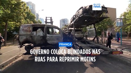 Viaturas blindadas nas ruas de França para controlar motins