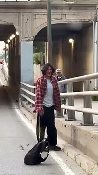 Guy Tries to Help Geese Cross Road