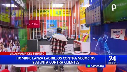 VMT: Comerciantes denuncian que hombre con esquizofrenia ataca negocios a pedradas