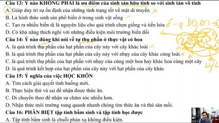 Sinh 11 - Đề Kiểm Tra Cuối Kỳ II - Giải Chi Tiết 📚 - thumbnail