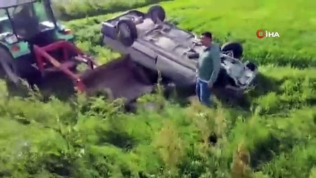 Das Auto, das am Hochzeitskonvoi in Ardahan teilnahm, stürzte über die Palisade: 5 Verletzte