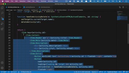 Net. Core and React Styling the User Interface - Styling the list items