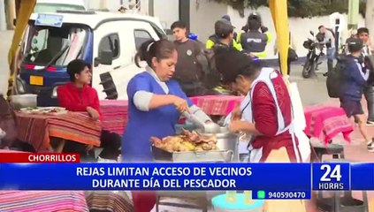 Chorrillos: Vecinos protestan por cierre de calles para celebraciones por Día del Pescador