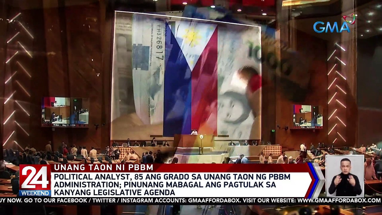 Political analyst, 85 ang grado sa unang taon ng PBBM Administration; pinunang mabagal ang pagtulak sa kanyang legislative agenda | 24 Oras Weekend
