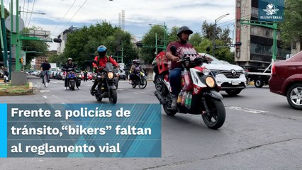 Sin vergüenza ni sanción, “bikers” se adueñan del carril del Trolebús en el Eje Central