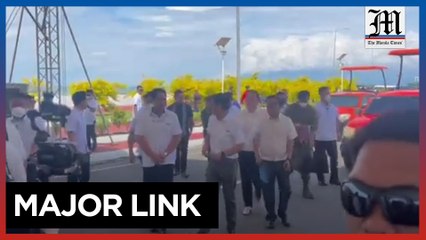 Marcos, Duterte in Davao City for coastal bypass road inauguration