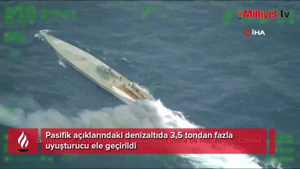 Pasifik açıklarındaki denizaltıda 3,5 tondan fazla uyuşturucu ele geçirildi