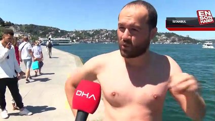 İstanbul'da boğazın tadını yüzerek çıkardılar