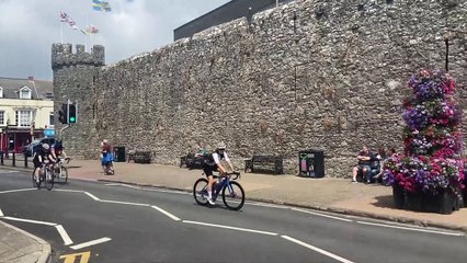 Long Course Weekend Wales Sportive cyclists entering Tenby