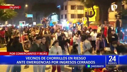 Chorrillos: comerciantes bloquean salida de estación de bomberos Garibaldi