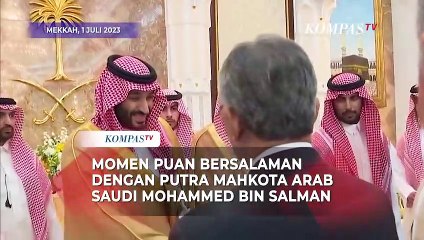 Momen Puan Maharani Bersalaman dengan Putra Mahkota Arab Saudi Mohammed Bin Salman