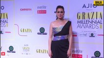 Dia Mirza L00KS Super STUNNING In Black & White One Shoulder Outfit at Grazia Millennial Awards 2023