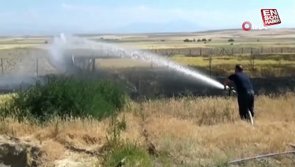 Van’da mangal ateşi yangına neden oldu: 1 dönümlük buğday tarlası yandı