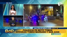 Piqueros en motos lineales toman avenida Tomas Marsano y San Juan
