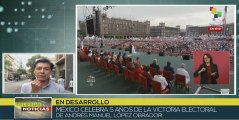 Mexicanos celebran quinto aniversario de victoria electoral de López Obrador