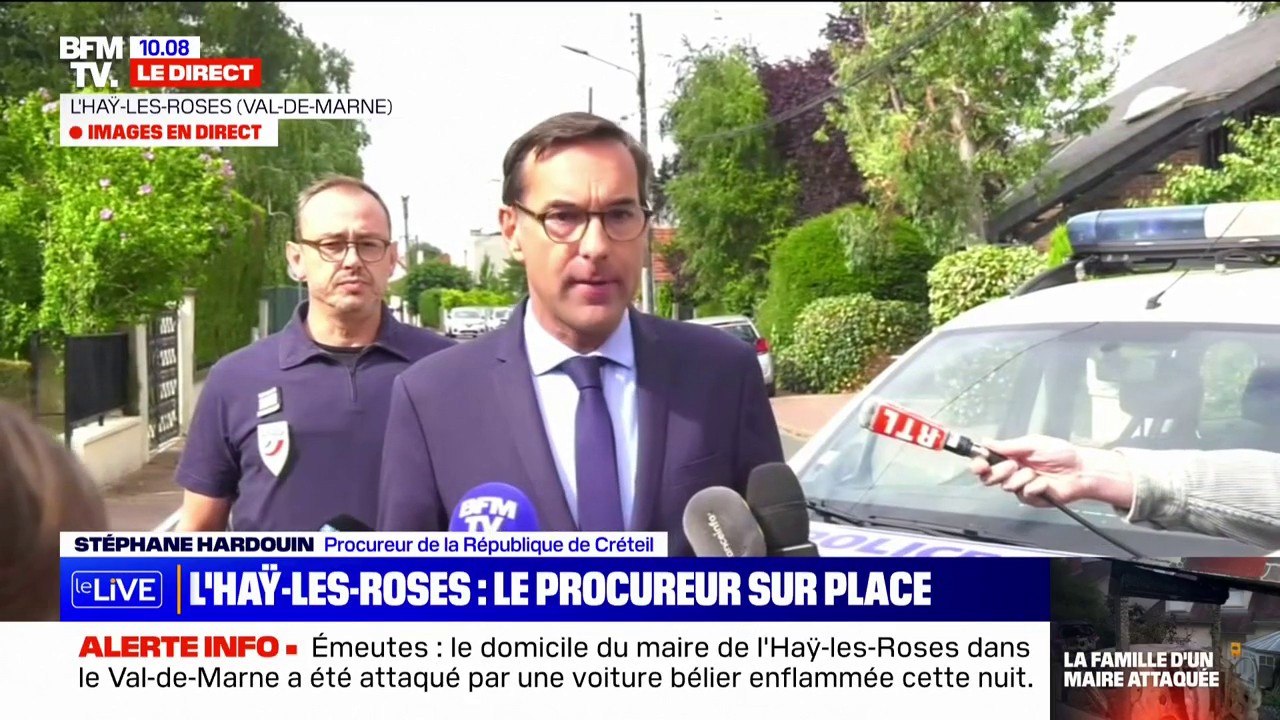 Attaque du pavillon du maire de L'Haÿ-les-Roses: "Entendant du bruit et voyant des flammes, l'épouse du maire et ses deux enfants ont pris la fuite par le jardin arrière"