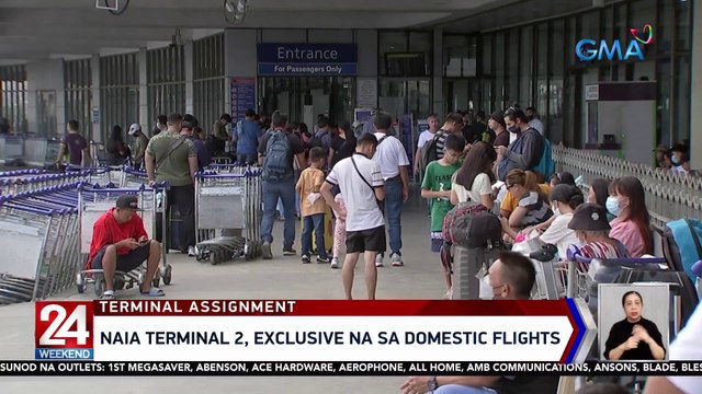 NAIA Terminal 2, exclusive na sa domestic flights | 24 Oras Weekend