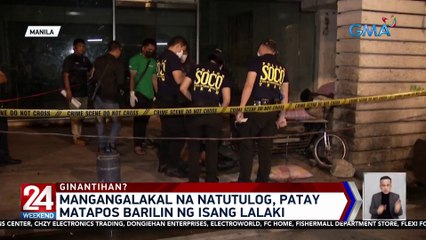 Mangangalakal na natutulog, patay matapos barilin ng isang lalaki | 24 Oras Weekend