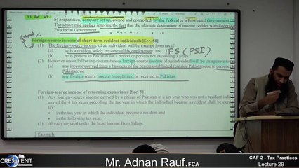 CAF-2 || Lecture 29 || Tax | sir Adnan Rauf | 2023