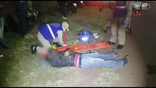 Motociclista fica ferido em acidente na marginal da BR-277