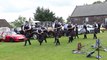 Banff Castle Pipe Band arrive