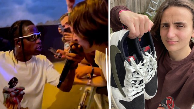 Le rappeur Travis Scott offre ses sneakers à un fan français après avoir chanté avec lui
