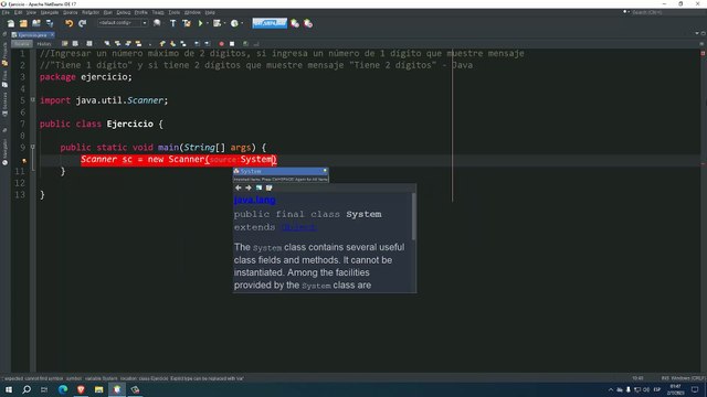 Ingresar un número máximo de 2 dígitos, si ingresa un número de 1 dígito que muestre mensaje Tiene 1 dígito y si tiene 2 dígitos que muestre mensaje Tiene 2 dígitos en Java