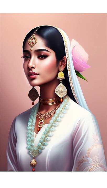 Charm Perfect Indian Lady Ai Art