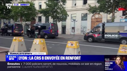 Lyon: plus de policiers que de manifestants sur la place Bellecour, cinq jours après la mort de Nahel