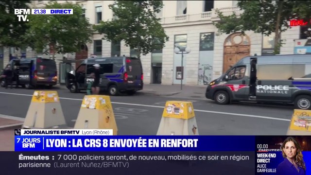 Lyon: plus de policiers que de manifestants sur la place Bellecour, cinq jours après la mort de Nahel