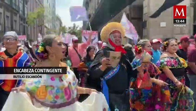Rutilio Escandón encabeza contingente chiapaneco en mensaje de AMLO en Ciudad de México