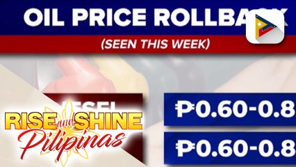 Rollback sa presyo ng mga produktong petrolyo, asahan sa linggong ito; presyo ng LPG, bumaba rin