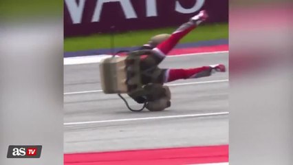 Man on jetpack falls out of the sky and lands on Austrian Grand Prix track