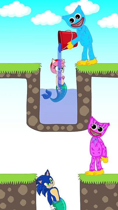 Huggy Wuggy won't let Mermaid be hurt _ Funny Animation  #shorts #animation