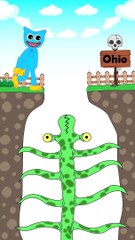 Huggy Wuggy, Sonic and Mario are trying to outsmart the Green Monster!  #shorts #animation #story