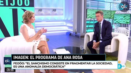 Feijóo: "El sanchismo consiste en fragmentar la sociedad, es una anomalía democrática"