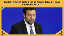 Salvini scende in campo con Le Pen ma trova dei muri da parte di FdI e FI