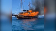 Grèce : un incendie ravage un bateau en pleine mer, les 80 touristes à bord évacués à temps