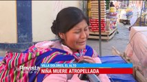 Buscan a chofer de vagoneta que atropelló a una niña de dos años en El Alto; la menor falleció 